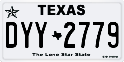 TX license plate DYY2779