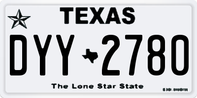 TX license plate DYY2780