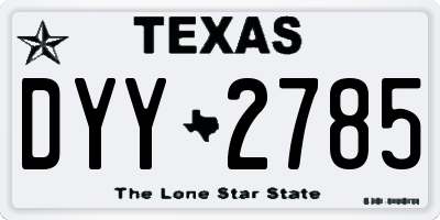 TX license plate DYY2785
