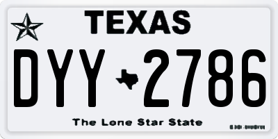 TX license plate DYY2786