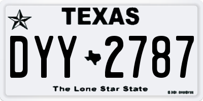 TX license plate DYY2787
