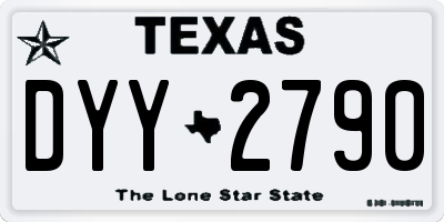 TX license plate DYY2790