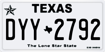 TX license plate DYY2792