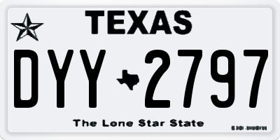 TX license plate DYY2797