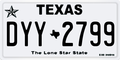 TX license plate DYY2799