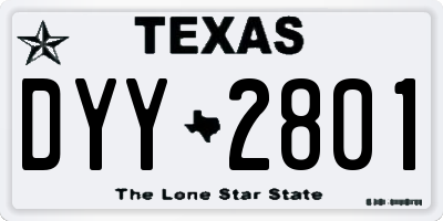 TX license plate DYY2801