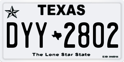 TX license plate DYY2802