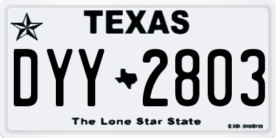 TX license plate DYY2803