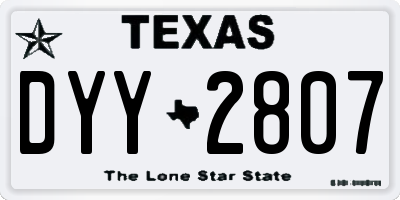 TX license plate DYY2807