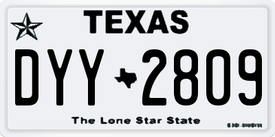 TX license plate DYY2809