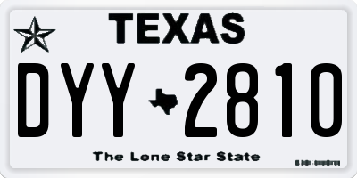 TX license plate DYY2810