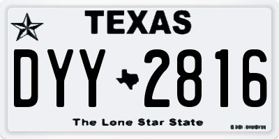 TX license plate DYY2816