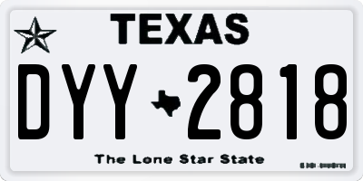 TX license plate DYY2818