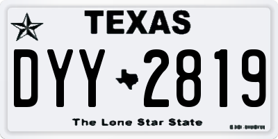 TX license plate DYY2819