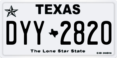 TX license plate DYY2820