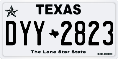 TX license plate DYY2823