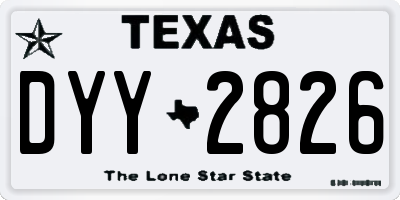 TX license plate DYY2826