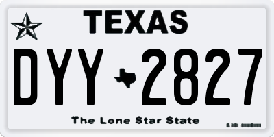 TX license plate DYY2827