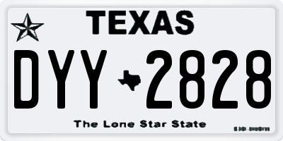 TX license plate DYY2828
