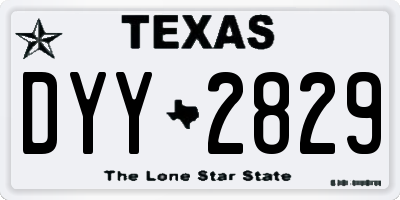 TX license plate DYY2829