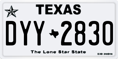 TX license plate DYY2830