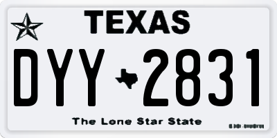 TX license plate DYY2831