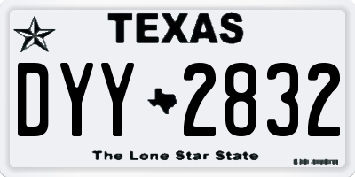 TX license plate DYY2832