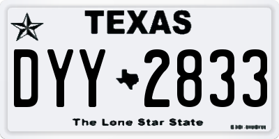 TX license plate DYY2833
