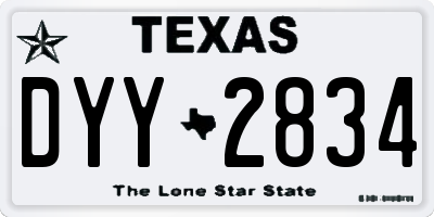 TX license plate DYY2834