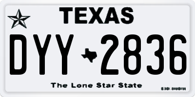 TX license plate DYY2836