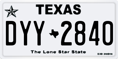 TX license plate DYY2840