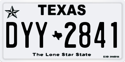 TX license plate DYY2841