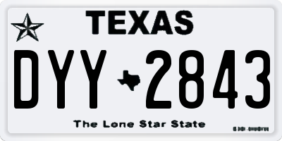 TX license plate DYY2843