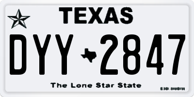 TX license plate DYY2847