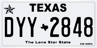 TX license plate DYY2848