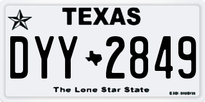 TX license plate DYY2849
