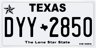 TX license plate DYY2850