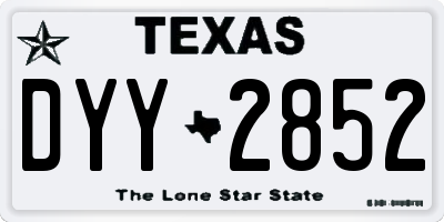 TX license plate DYY2852