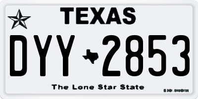 TX license plate DYY2853