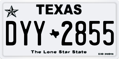 TX license plate DYY2855