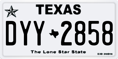 TX license plate DYY2858