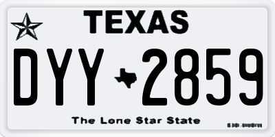 TX license plate DYY2859