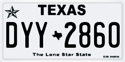 TX license plate DYY2860