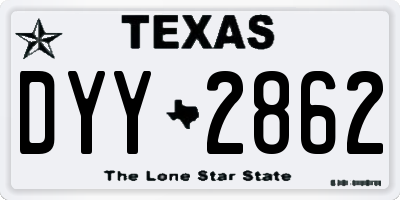 TX license plate DYY2862