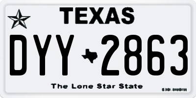 TX license plate DYY2863