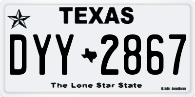 TX license plate DYY2867