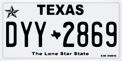 TX license plate DYY2869
