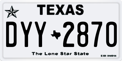 TX license plate DYY2870