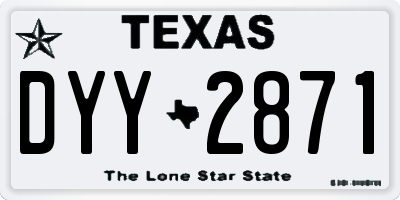 TX license plate DYY2871