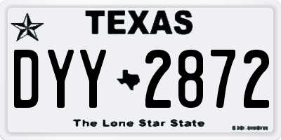 TX license plate DYY2872
